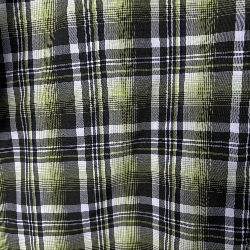 KUHL Men's XXL Green Plaid Pearl Snap ELUXUR Short Sleeve Shirt GORPCORE- FLAWED - Picture 11 of 16